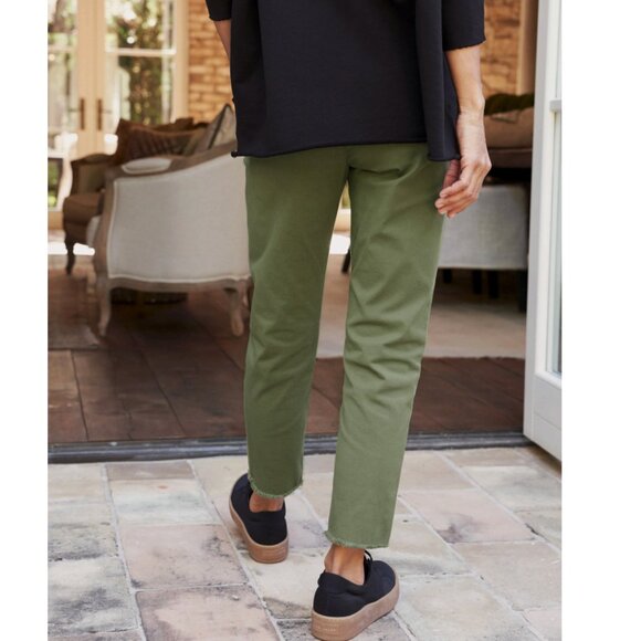 Frank & Eileen Italian Performance Twill Pants Wicklow Army Size 4 - Picture 3 of 7